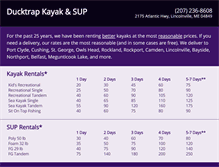 Tablet Screenshot of ducktrapkayak.com